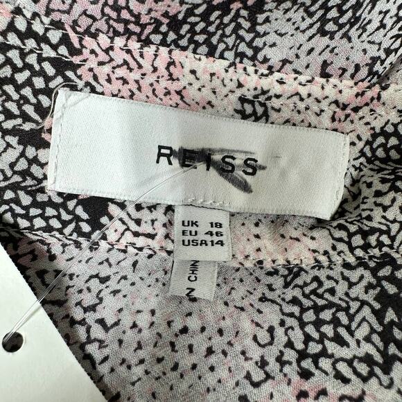 Reiss Alice Abstract Print Women's Button Down Belted Mini Dress Size 14 NWT - Picture 5 of 11